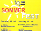 Plakat des Sommerfestes 2025 der TG Aue